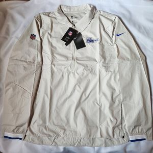 Nike NFL LA Rams Men's Sideline Coaches Half-Zip Long Sleeve Jacket Cream Color